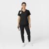 W123 Women’s Comfort Waist Cargo Jogger Scrub Pant(Black)