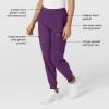 W123 Women’s Comfort Waist Cargo Jogger Scrub Pant(Eggplant)