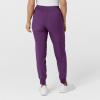 W123 Women’s Comfort Waist Cargo Jogger Scrub Pant(Eggplant)