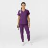 W123 Women’s Comfort Waist Cargo Jogger Scrub Pant(Eggplant)