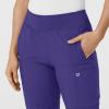 W123 Women’s Comfort Waist Cargo Jogger Scrub Pant(Grape)