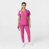 W123 Women’s Comfort Waist Cargo Jogger Scrub Pant(Hot Pink)