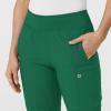 W123 Women’s Comfort Waist Cargo Jogger Scrub Pant(Hunter Green)