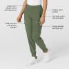 W123 Women’s Comfort Waist Cargo Jogger Scrub Pant(Olive)