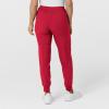 W123 Women’s Comfort Waist Cargo Jogger Scrub Pant(Red)