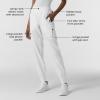 W123 Women’s Comfort Waist Cargo Jogger Scrub Pant(White)