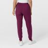 W123 Women’s Comfort Waist Cargo Jogger Scrub Pant(Wine)