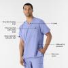 WINK Scrubs for Men, W123, V-Neck Tops with 6 Pockets(Ceil Blue)