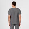 WINK Scrubs for Men, W123, V-Neck Tops with 6 Pockets(Charcoal Heather)