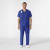 WINK Scrubs for Men, W123, V-Neck Tops with 6 Pockets(Galaxy Blue)