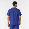 WINK Scrubs for Men, W123, V-Neck Tops with 6 Pockets(Galaxy Blue)