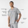 WINK Scrubs for Men, W123, V-Neck Tops with 6 Pockets(Grey)