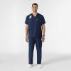 WINK Scrubs for Men, W123, V-Neck Tops with 6 Pockets(Navy)