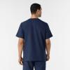 WINK Scrubs for Men, W123, V-Neck Tops with 6 Pockets(Navy)