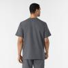 WINK Scrubs for Men, W123, V-Neck Tops with 6 Pockets(Pewter)