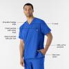 WINK Scrubs for Men, W123, V-Neck Tops with 6 Pockets(Royal)