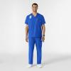 WINK Scrubs for Men, W123, V-Neck Tops with 6 Pockets(Royal)
