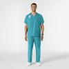 WINK Scrubs for Men, W123, V-Neck Tops with 6 Pockets(Teal Blue)