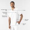 WINK Scrubs for Men, W123, V-Neck Tops with 6 Pockets(White)