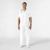 WINK Scrubs for Men, W123, V-Neck Tops with 6 Pockets(White)