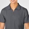 WonderWink Mens Collar Top(Pewter)