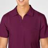 WonderWink Mens Collar Top(Wine)