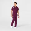 WonderWink Mens Collar Top(Wine)
