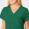WonderWink Women’s Flex-Back Stylized V-Neck Top(Hunter Green)