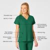 WonderWink Women’s Flex-Back Stylized V-Neck Top(Hunter Green)
