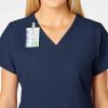WonderWink Women’s Flex-Back Stylized V-Neck Top(Navy)