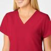 WonderWink Women’s Flex-Back Stylized V-Neck Top(Red)