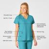 WonderWink Women’s Flex-Back Stylized V-Neck Top(Teal Blue)