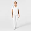 WonderWink Women’s Flex-Back Stylized V-Neck Top(White)