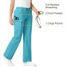 WonderWink Womens Grace Flare Leg Cargo PantMedical Scrubs Pants(Aqua)