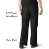 WonderWink Women’s Scrubs Romeo Six-Pocket Flare Leg Pant – XS-5XL, 6 Pockets, Elastic Waistband with Convertible Drawstring(Black)