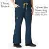 WonderWink Women’s Scrubs Romeo Six-Pocket Flare Leg Pant – XS-5XL, 6 Pockets, Elastic Waistband with Convertible Drawstring(Caribbean)