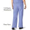 WonderWink Women’s Scrubs Romeo Six-Pocket Flare Leg Pant – XS-5XL, 6 Pockets, Elastic Waistband with Convertible Drawstring(Ceil Blue)
