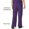 WonderWink Women’s Scrubs Romeo Six-Pocket Flare Leg Pant – XS-5XL, 6 Pockets, Elastic Waistband with Convertible Drawstring(Eggplant)