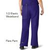 WonderWink Women’s Scrubs Romeo Six-Pocket Flare Leg Pant – XS-5XL, 6 Pockets, Elastic Waistband with Convertible Drawstring(Grape)