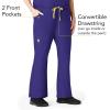 WonderWink Women’s Scrubs Romeo Six-Pocket Flare Leg Pant – XS-5XL, 6 Pockets, Elastic Waistband with Convertible Drawstring(Grape)
