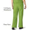 WonderWink Women’s Scrubs Romeo Six-Pocket Flare Leg Pant – XS-5XL, 6 Pockets, Elastic Waistband with Convertible Drawstring(Green Apple)