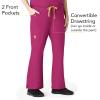 WonderWink Women’s Scrubs Romeo Six-Pocket Flare Leg Pant – XS-5XL, 6 Pockets, Elastic Waistband with Convertible Drawstring(Hot Pink)