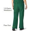 WonderWink Women’s Scrubs Romeo Six-Pocket Flare Leg Pant – XS-5XL, 6 Pockets, Elastic Waistband with Convertible Drawstring(Hunter Green)