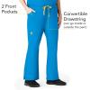 WonderWink Women’s Scrubs Romeo Six-Pocket Flare Leg Pant – XS-5XL, 6 Pockets, Elastic Waistband with Convertible Drawstring(Malibu Blue)