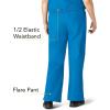 WonderWink Women’s Scrubs Romeo Six-Pocket Flare Leg Pant – XS-5XL, 6 Pockets, Elastic Waistband with Convertible Drawstring(Malibu Blue)