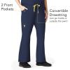 WonderWink Women’s Scrubs Romeo Six-Pocket Flare Leg Pant – XS-5XL, 6 Pockets, Elastic Waistband with Convertible Drawstring(Navy)