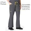 WonderWink Women’s Scrubs Romeo Six-Pocket Flare Leg Pant – XS-5XL, 6 Pockets, Elastic Waistband with Convertible Drawstring(Pewter)