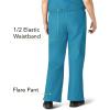 WonderWink Women’s Scrubs Romeo Six-Pocket Flare Leg Pant – XS-5XL, 6 Pockets, Elastic Waistband with Convertible Drawstring(Real Teal)
