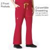WonderWink Women’s Scrubs Romeo Six-Pocket Flare Leg Pant – XS-5XL, 6 Pockets, Elastic Waistband with Convertible Drawstring(Red)