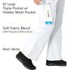 WonderWink Women’s Scrubs Romeo Six-Pocket Flare Leg Pant – XS-5XL, 6 Pockets, Elastic Waistband with Convertible Drawstring(White)
